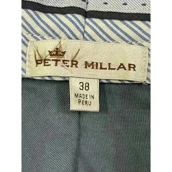 Peter Millar Men's Blue Flat Front Chino Shorts SIZE-38 - Picture 3 of 4